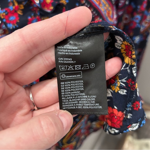 H&M Multi Color Paisley Print Blouse-10 - Picture 5 of 9